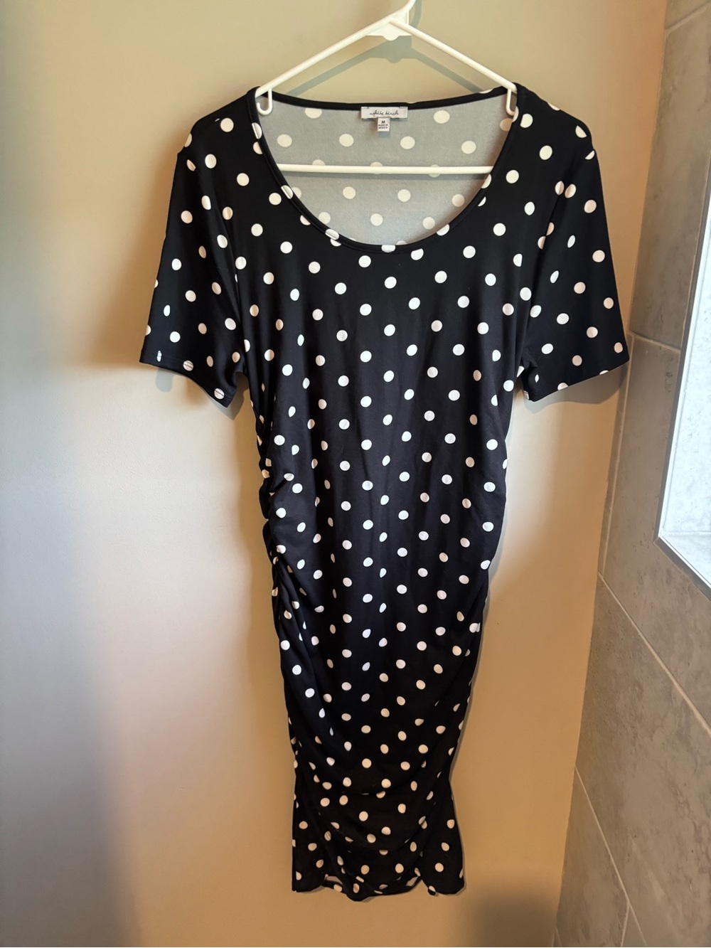 white birch Black & White Polka Dot Midi Dress